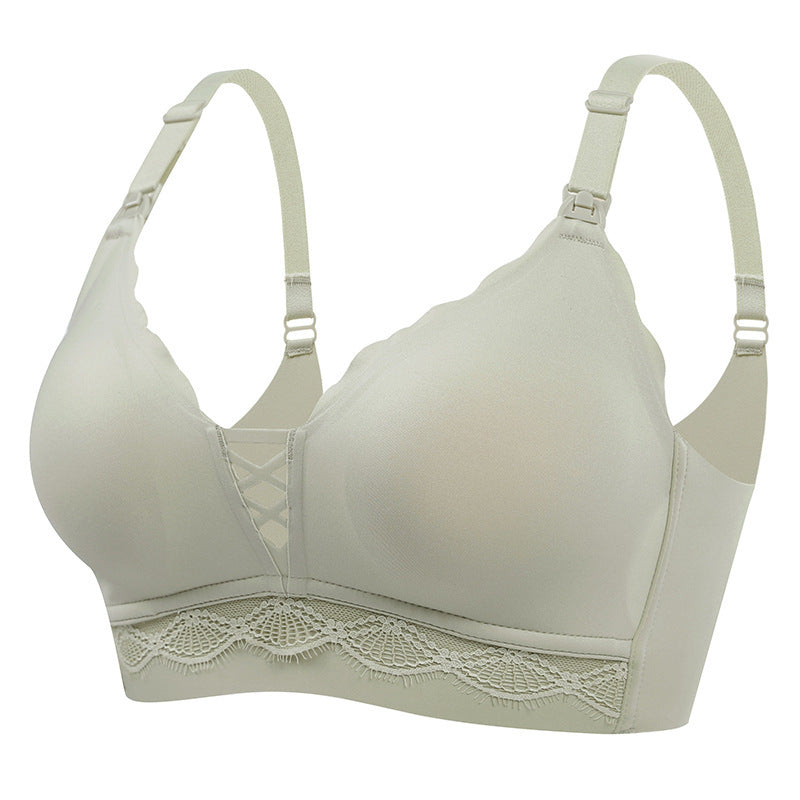 Seamless Padded Maternity & Nursing Bra – Wireless Comfort with Back Buckle Support