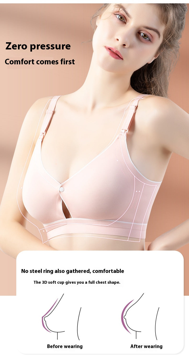 High Elastic Seamless Nursing Bra for Pregnant Women – Wireless Thin Cup Breastfeeding Bra