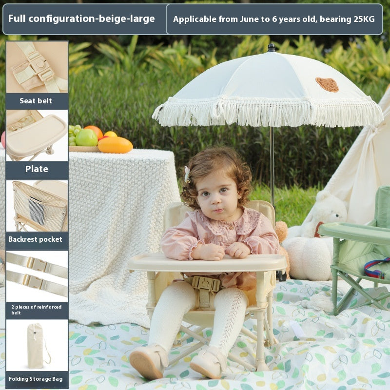 Baby Picnic Chair Outdoor Beach Camping Stool Portable Folding Photography Learning Seaside Dining Table